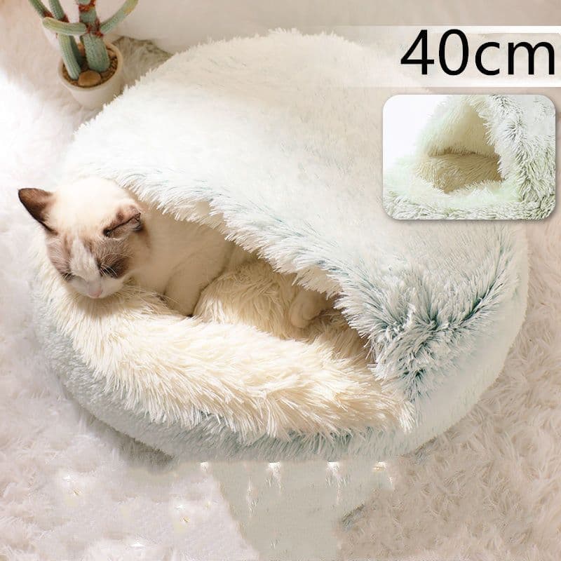 image-2 In 1 Dog And Cat Bed Pet Winter Bed Round Plush Warm Bed House Soft Long Plush Pets Bed