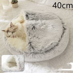 image-2 In 1 Dog And Cat Bed Pet Winter Bed Round Plush Warm Bed House Soft Long Plush Pets Bed