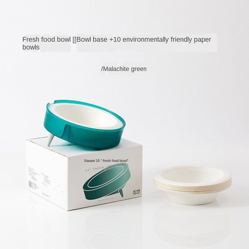 image-Cat Disposable Food Bowl Replaceable Portable Bowl Dog Feeders Cat Bowls Bowl Holder Eco-friendly Paper Bowl