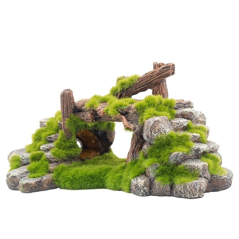 image-Flocking resin aquarium made of landscape stone decoration
