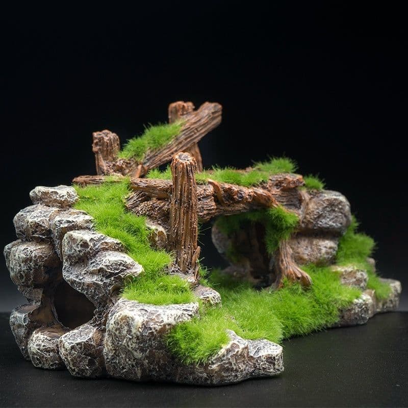 image-Flocking resin aquarium made of landscape stone decoration
