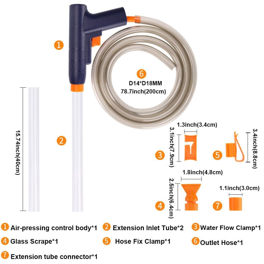 image-Fish Tank Water Changer Water Change Pipe Pumping Water Washing Sand Toilet