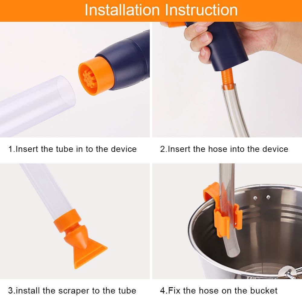 image-Fish Tank Water Changer Water Change Pipe Pumping Water Washing Sand Toilet