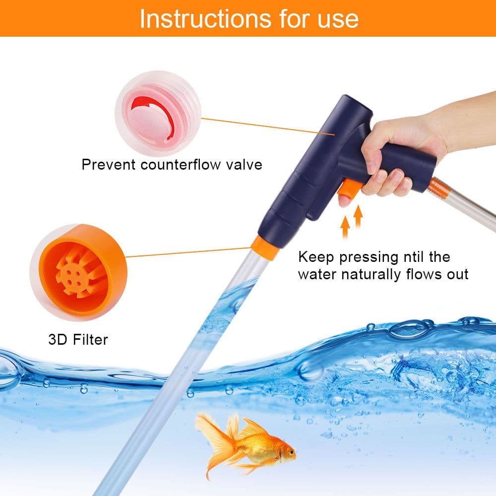 image-Fish Tank Water Changer Water Change Pipe Pumping Water Washing Sand Toilet
