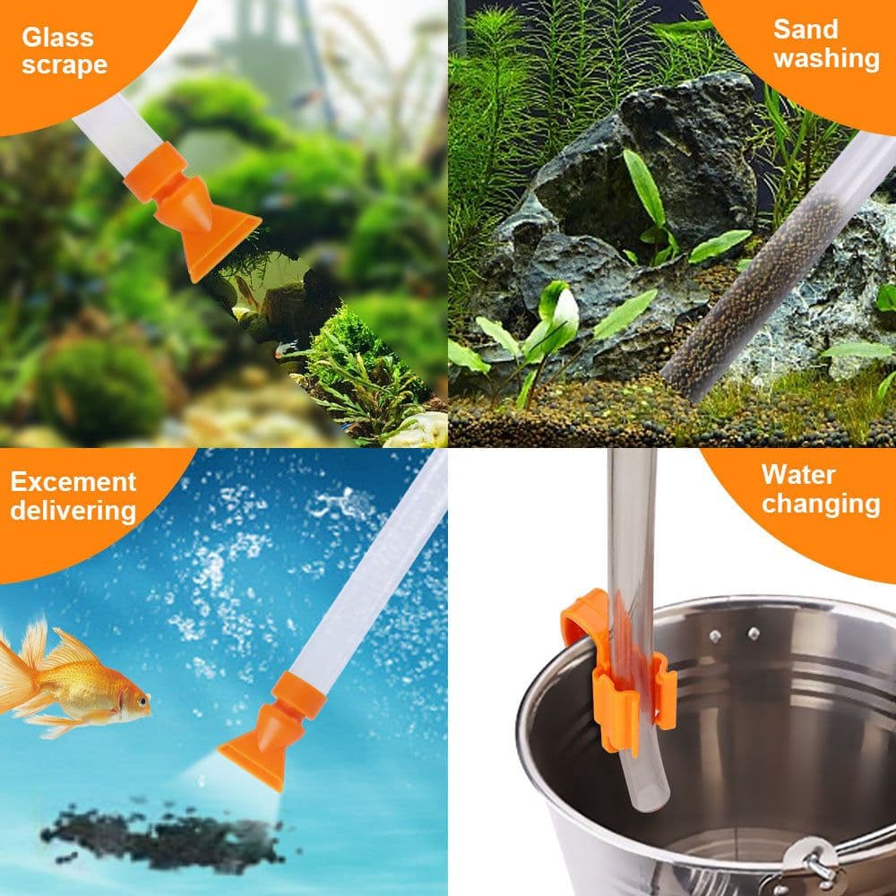 image-Fish Tank Water Changer Water Change Pipe Pumping Water Washing Sand Toilet