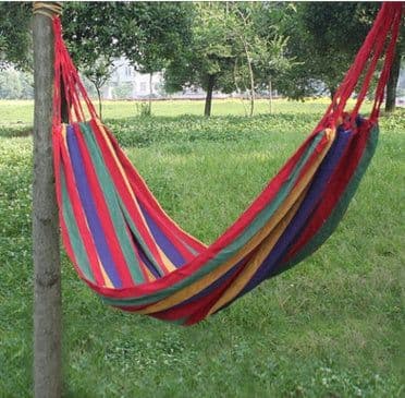 image-Outdoor Camping And Leisure Room Double Person Singleadult Swing Swing Hammock Canvas Thickening And Widening Children Hammock Toys.