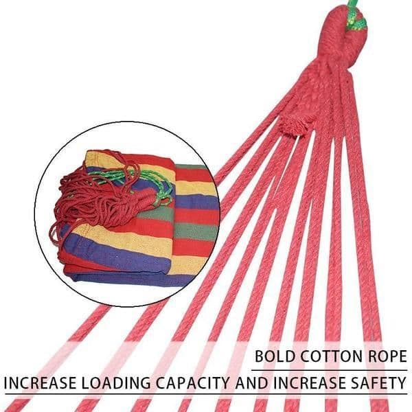 image-Outdoor Camping And Leisure Room Double Person Singleadult Swing Swing Hammock Canvas Thickening And Widening Children Hammock Toys.