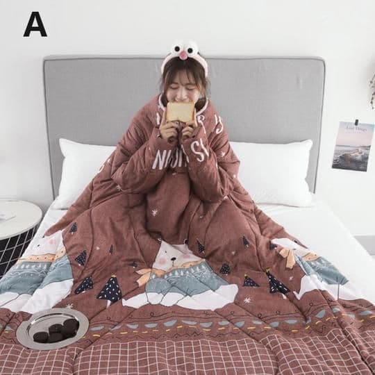image-Winter Lazy Quilt with Sleeves