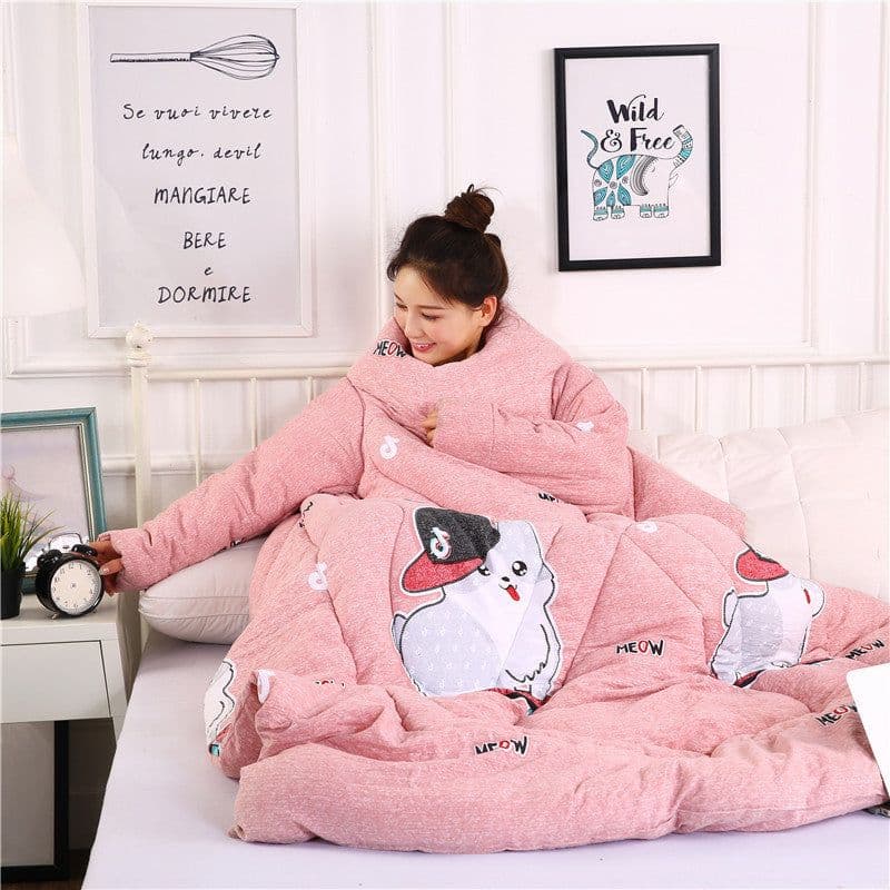 image-Winter Lazy Quilt with Sleeves