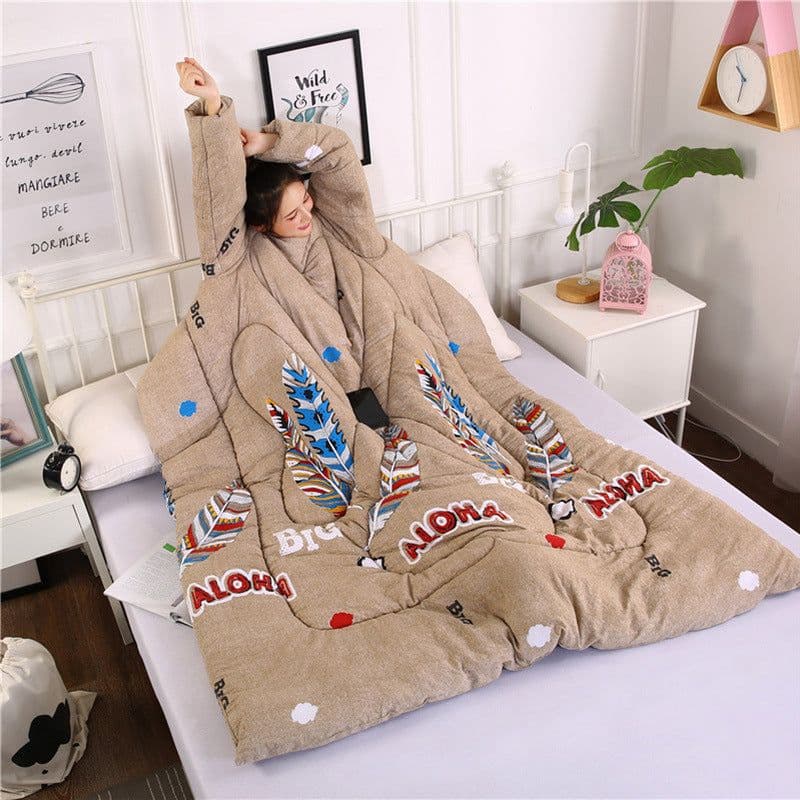image-Winter Lazy Quilt with Sleeves