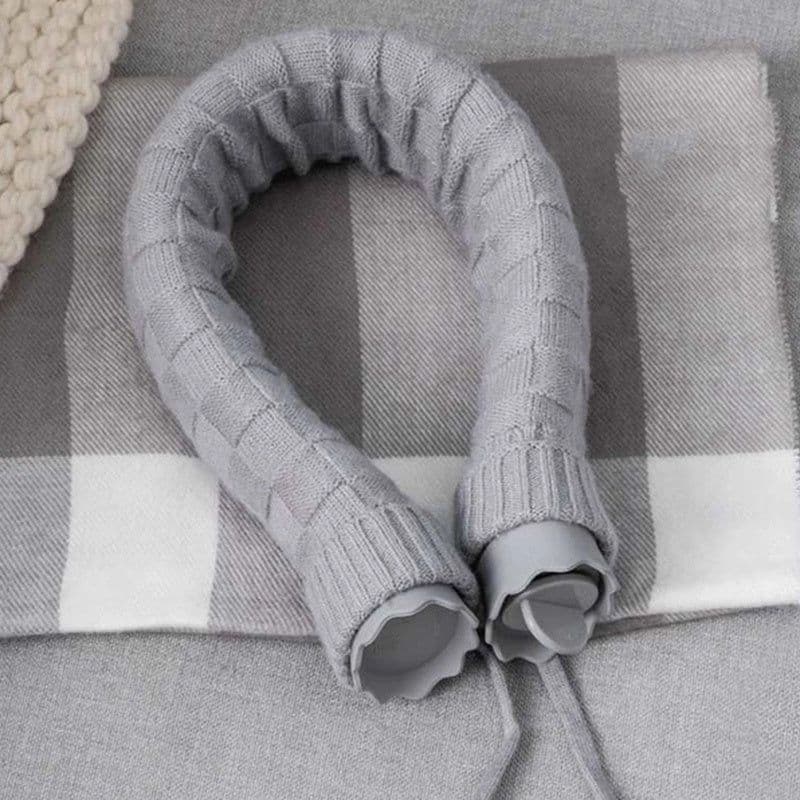 image-U-Shape Hot Water Bag Silicone Bottle Neck Hand Warmer Heater with Knitted Cover Water Storage Bags Keep Warm