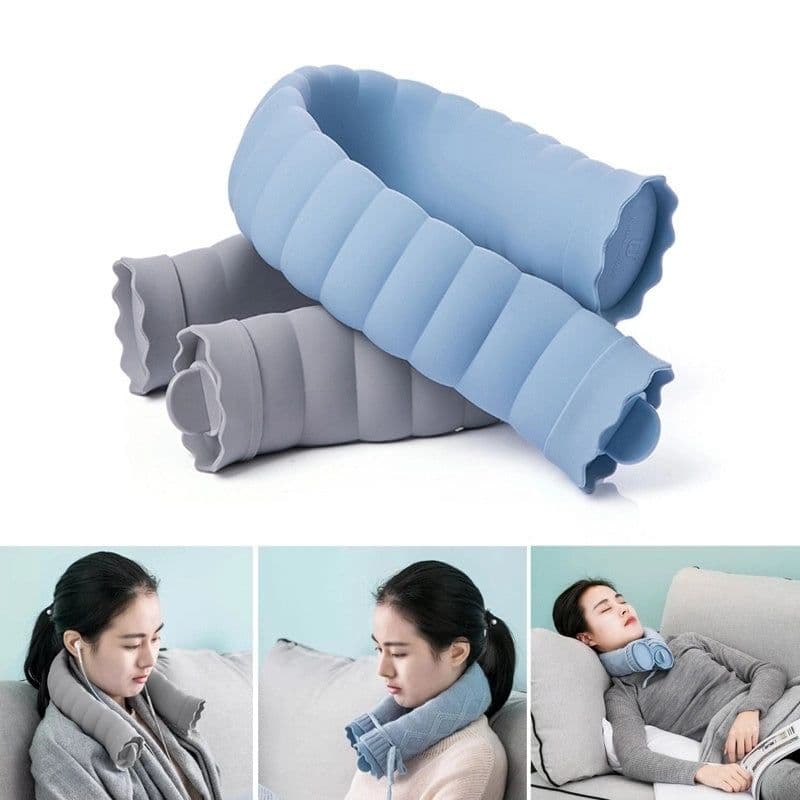 image-U-Shape Hot Water Bag Silicone Bottle Neck Hand Warmer Heater with Knitted Cover Water Storage Bags Keep Warm