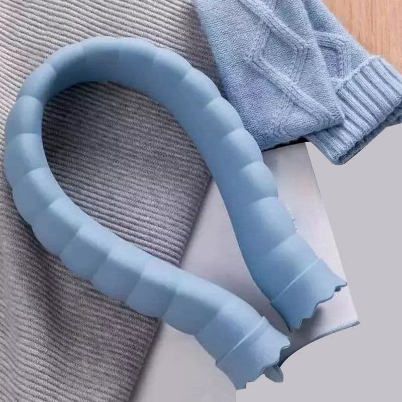 image-U-Shape Hot Water Bag Silicone Bottle Neck Hand Warmer Heater with Knitted Cover Water Storage Bags Keep Warm