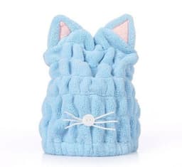 image-Cute Cat Ears Hair-Drying Towel Bath