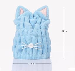 image-Cute Cat Ears Hair-Drying Towel Bath
