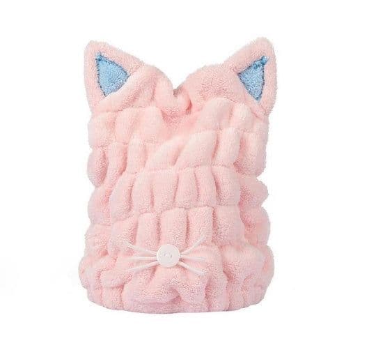 image-Cute Cat Ears Hair-Drying Towel Bath