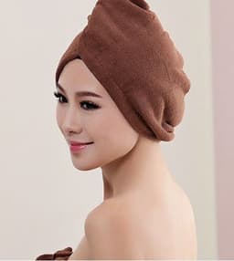 image-Women's Hair Dryer Cap, Absorbent Dry Hair Towel
