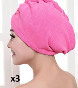 image-Women's Hair Dryer Cap, Absorbent Dry Hair Towel