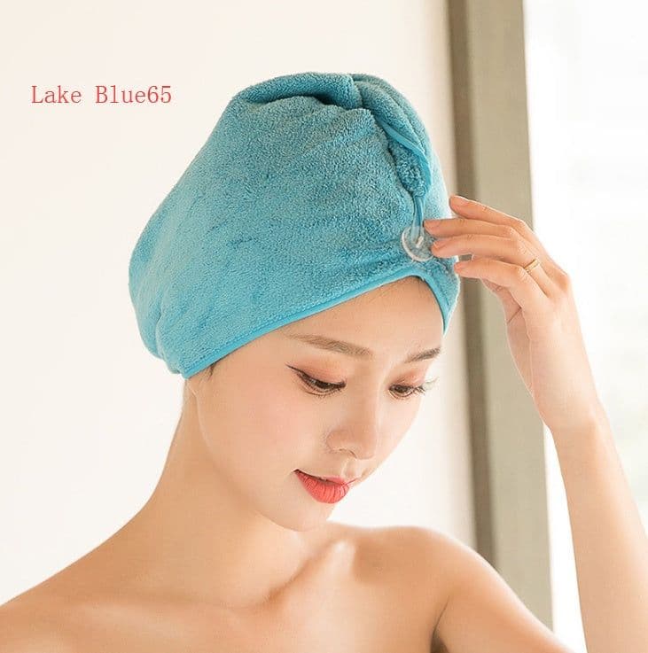 image-Women's Hair Dryer Cap, Absorbent Dry Hair Towel