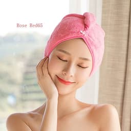 image-Women's Hair Dryer Cap, Absorbent Dry Hair Towel