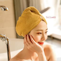 image-Women's Hair Dryer Cap, Absorbent Dry Hair Towel