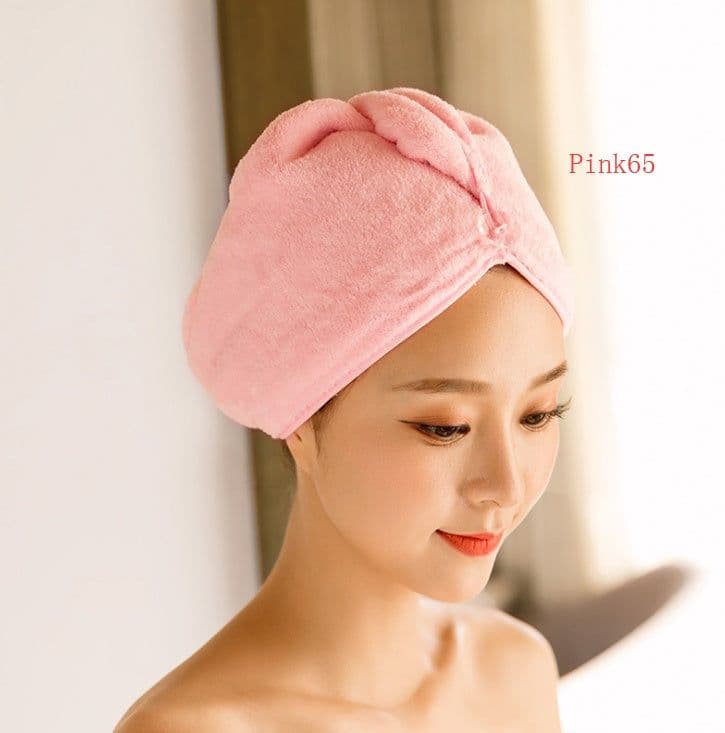 image-Women's Hair Dryer Cap, Absorbent Dry Hair Towel