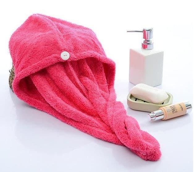 image-Women's Hair Dryer Cap, Absorbent Dry Hair Towel