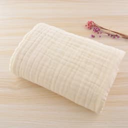 image-Infant color cotton quilt is covered with cotton six-layer pleated bubble yarn newborn plain blanket
