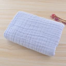 image-Infant color cotton quilt is covered with cotton six-layer pleated bubble yarn newborn plain blanket