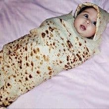 image-Super Soft Warm Flannel Burrito Blankets 280Gsm Round Shape Airplane Travel Throw Coral Fleece Tortilla Nap Wrap Blankets