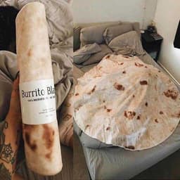 image-Super Soft Warm Flannel Burrito Blankets 280Gsm Round Shape Airplane Travel Throw Coral Fleece Tortilla Nap Wrap Blankets