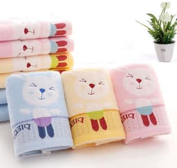 image-Pure Cotton 32 Share Cartoon Children Wash Face Small Towel Water Absorbent Small Rabbit Manufacturers Direct 25x5