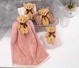 image-Coral velvet dish towel bathroom hanging absorbent towel