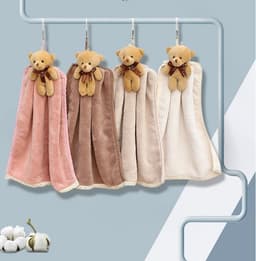 image-Coral velvet dish towel bathroom hanging absorbent towel