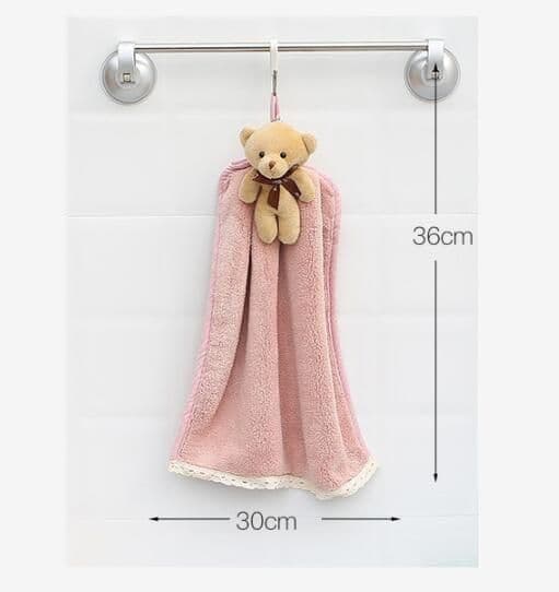 image-Coral velvet dish towel bathroom hanging absorbent towel