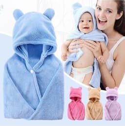 image-Cotton baby care hooded bath towel