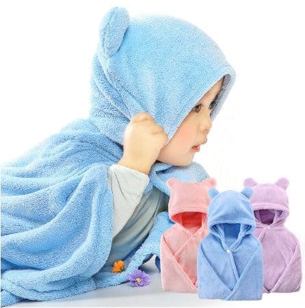 image-Cotton baby care hooded bath towel