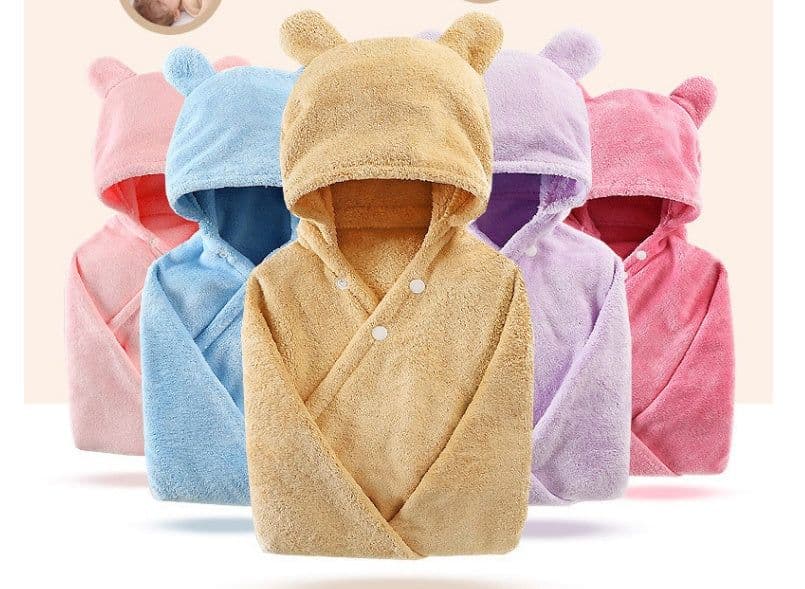 image-Cotton baby care hooded bath towel
