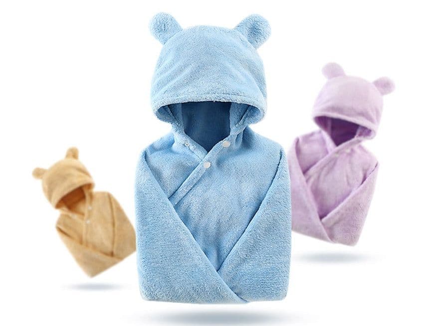 image-Cotton baby care hooded bath towel