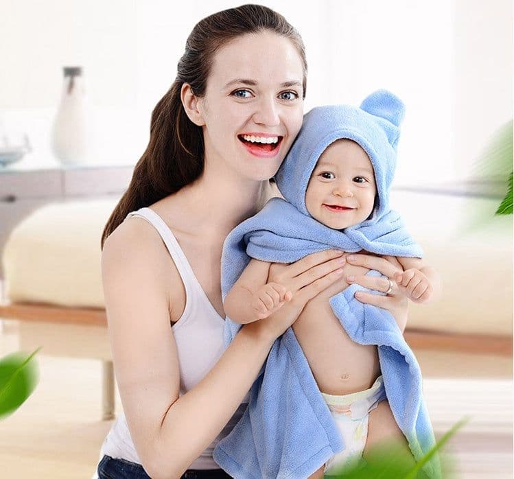 image-Cotton baby care hooded bath towel
