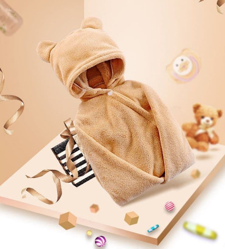 image-Cotton baby care hooded bath towel