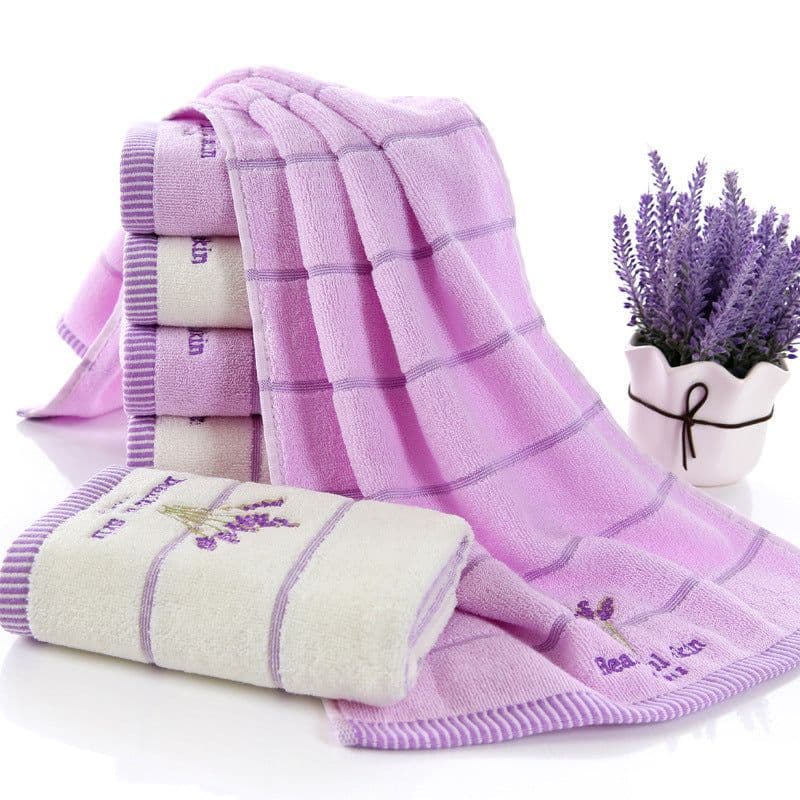 image-Pure Cotton 32 Strand Embroidered Face Washing Towel