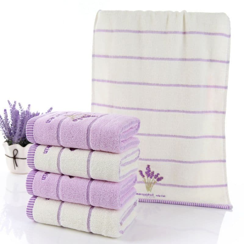 image-Pure Cotton 32 Strand Embroidered Face Washing Towel