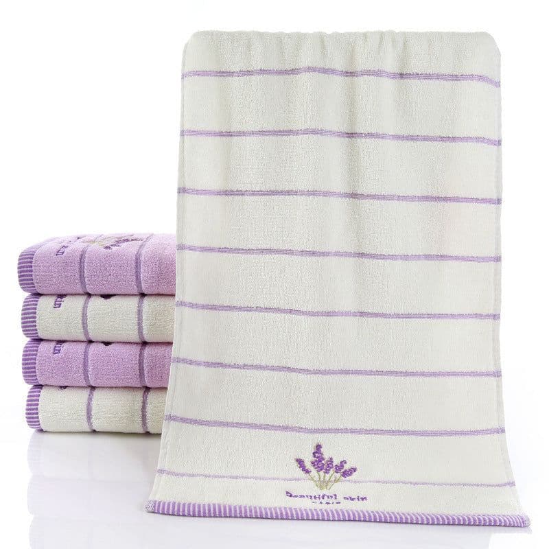 image-Pure Cotton 32 Strand Embroidered Face Washing Towel