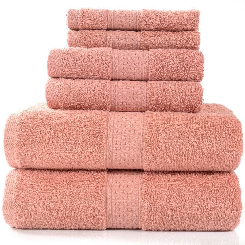 image-Cotton absorbent towel set of 3 pieces and 6 pieces