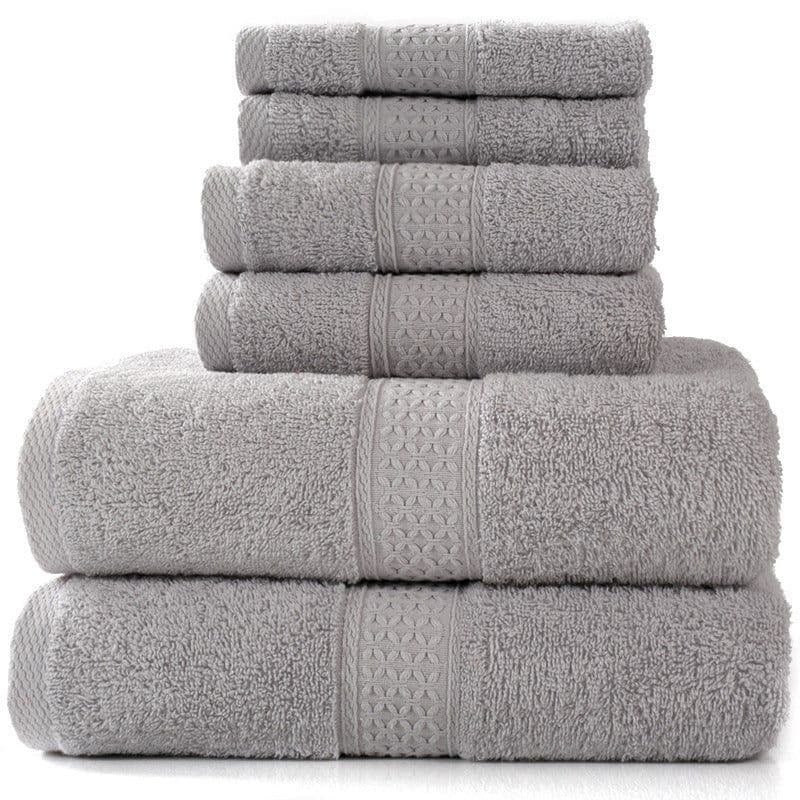 image-Cotton absorbent towel set of 3 pieces and 6 pieces