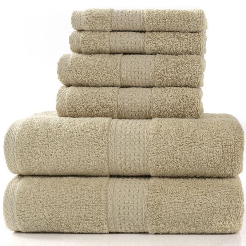 image-Cotton absorbent towel set of 3 pieces and 6 pieces