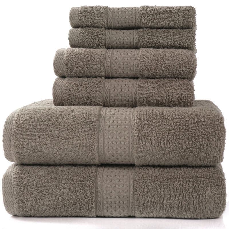image-Cotton absorbent towel set of 3 pieces and 6 pieces