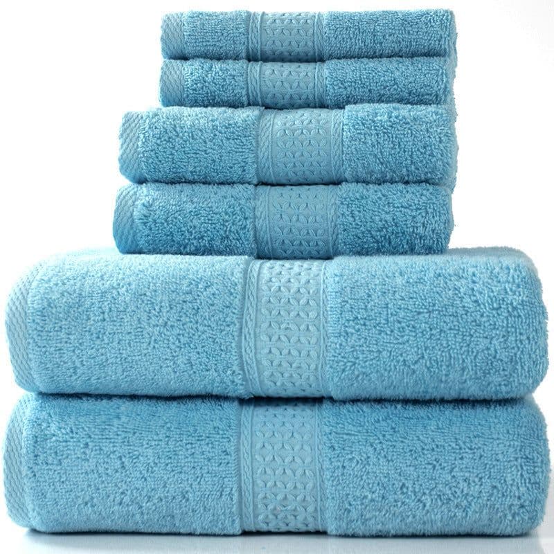 image-Cotton absorbent towel set of 3 pieces and 6 pieces