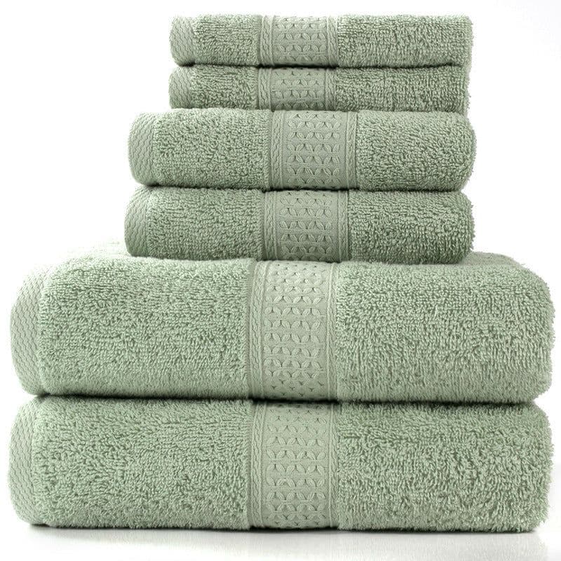 image-Cotton absorbent towel set of 3 pieces and 6 pieces